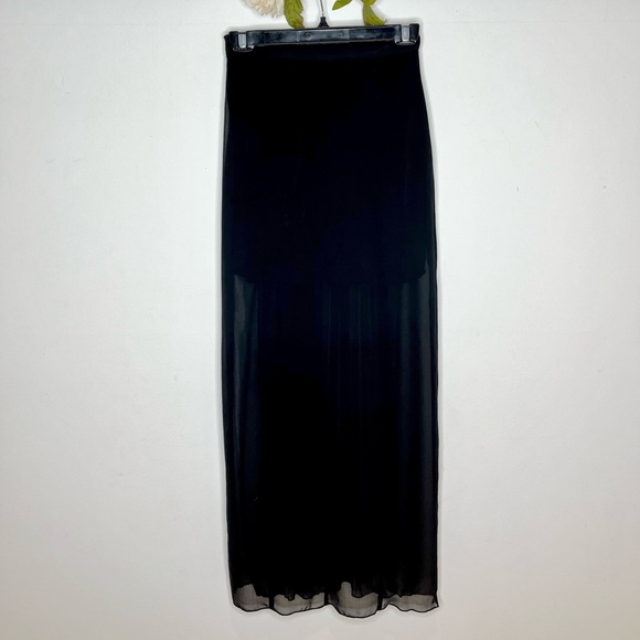 Zara Pleated Semi-Sheer Maxi Skirt - Picture 7 of 9